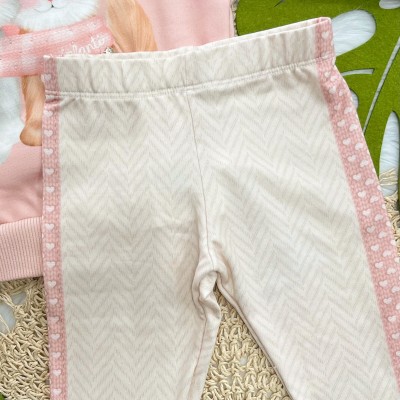 Conj. Casaco de Moletom Gatinhas Agasalhadas e Calça Legging - Rose